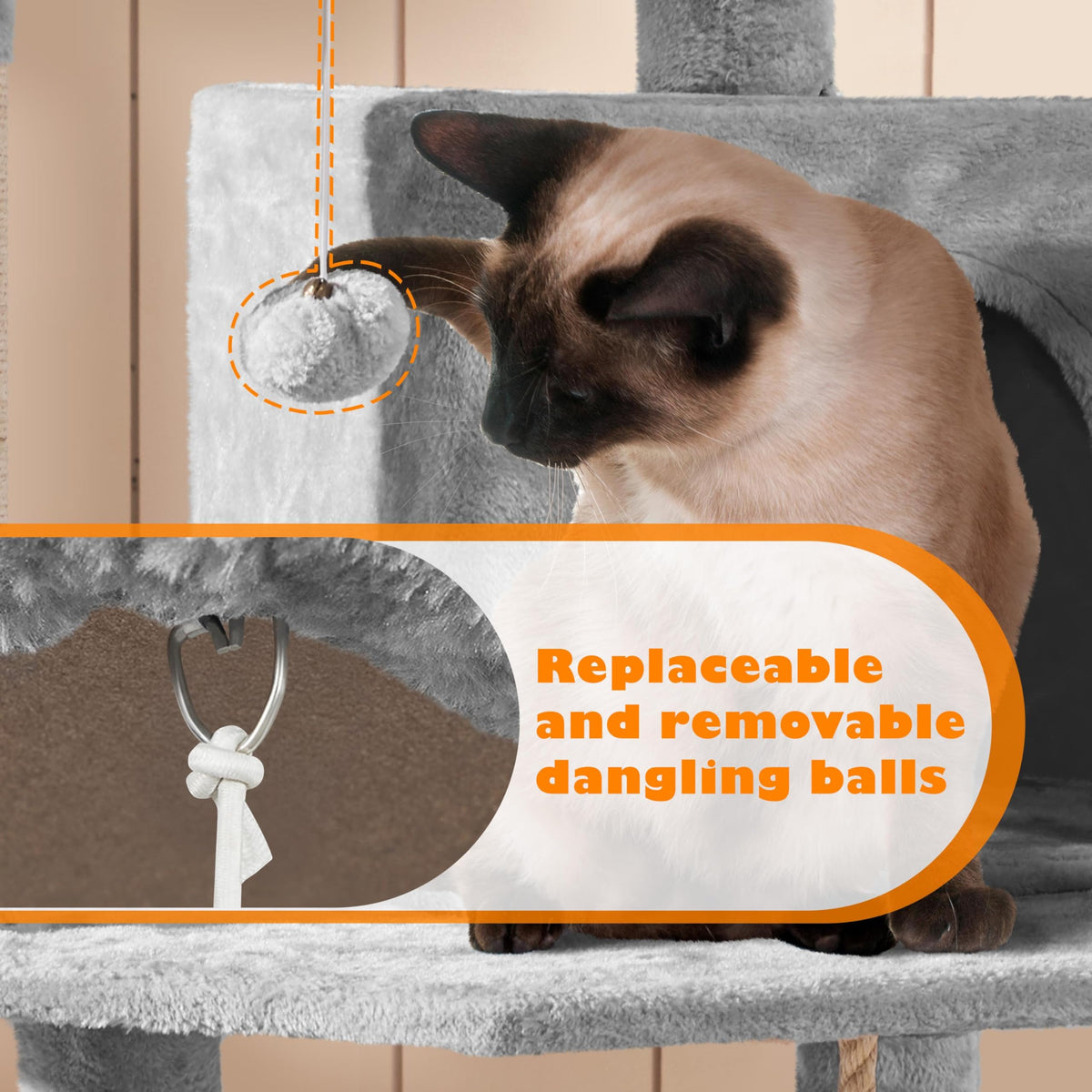 Tall Cat Tree with Condo Scratching Post R54250