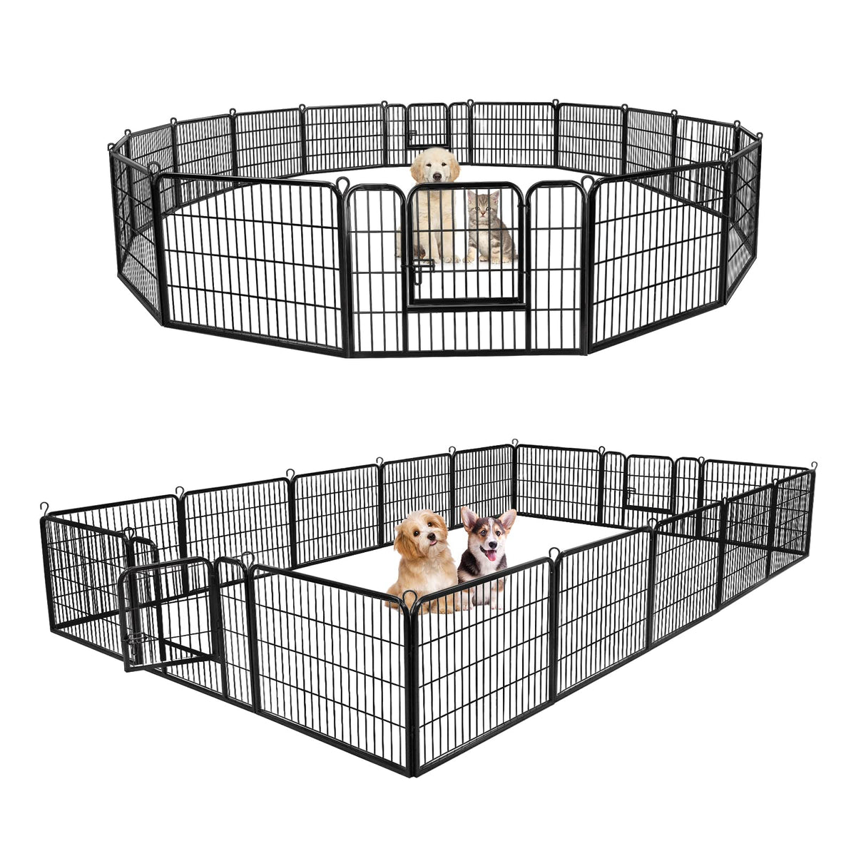 24 Inch 16 Panels Metal Dog Playpen M617