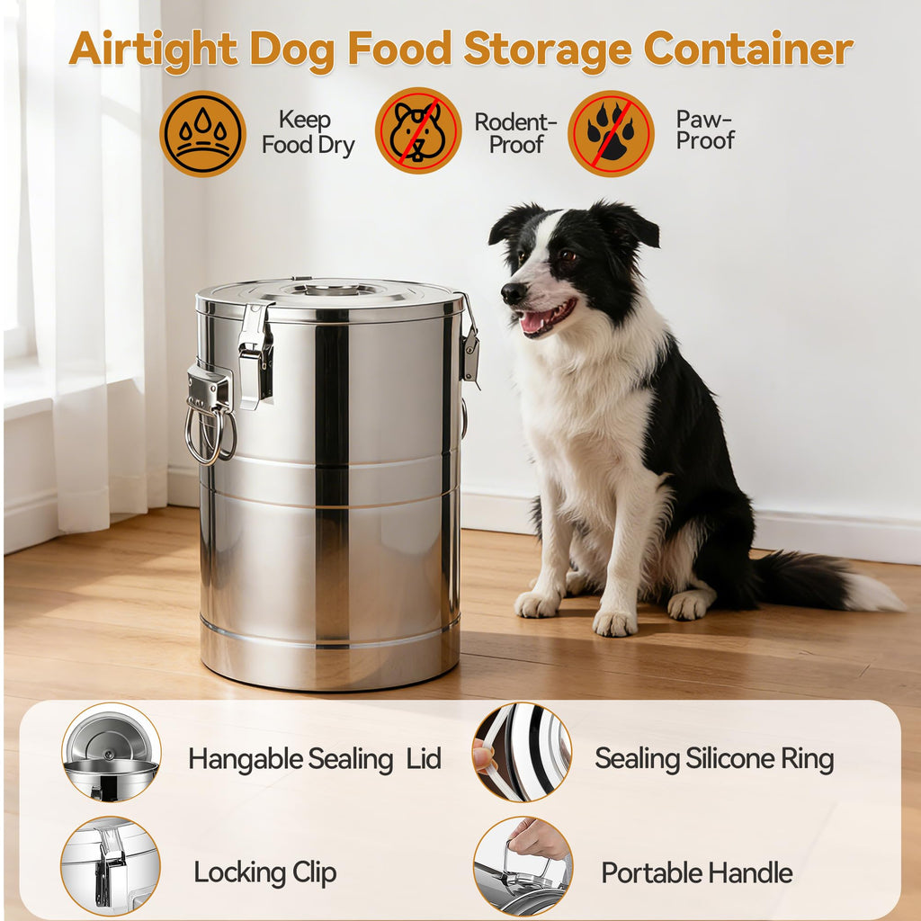 Stainless Steel Dog Food Storage Container with Scoop S54778