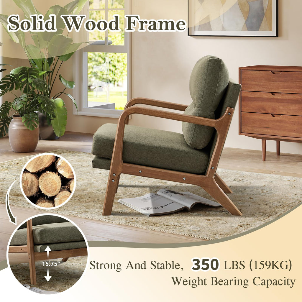 Mid Century Accent Chair Set of 2 Green I607601
