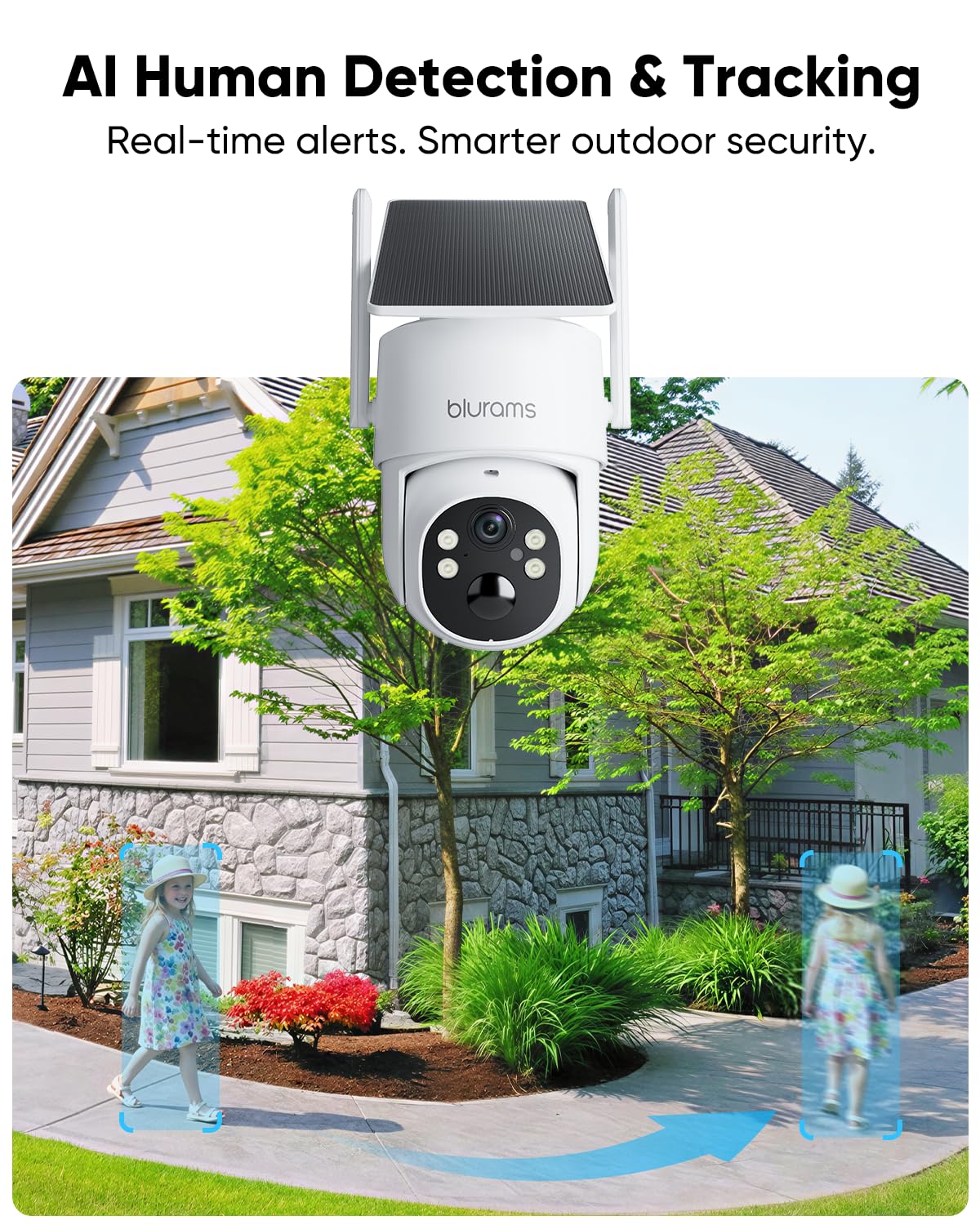 4MP Pan/Tilt Wireless Outdoor Security Camera with Solar Panel X128031