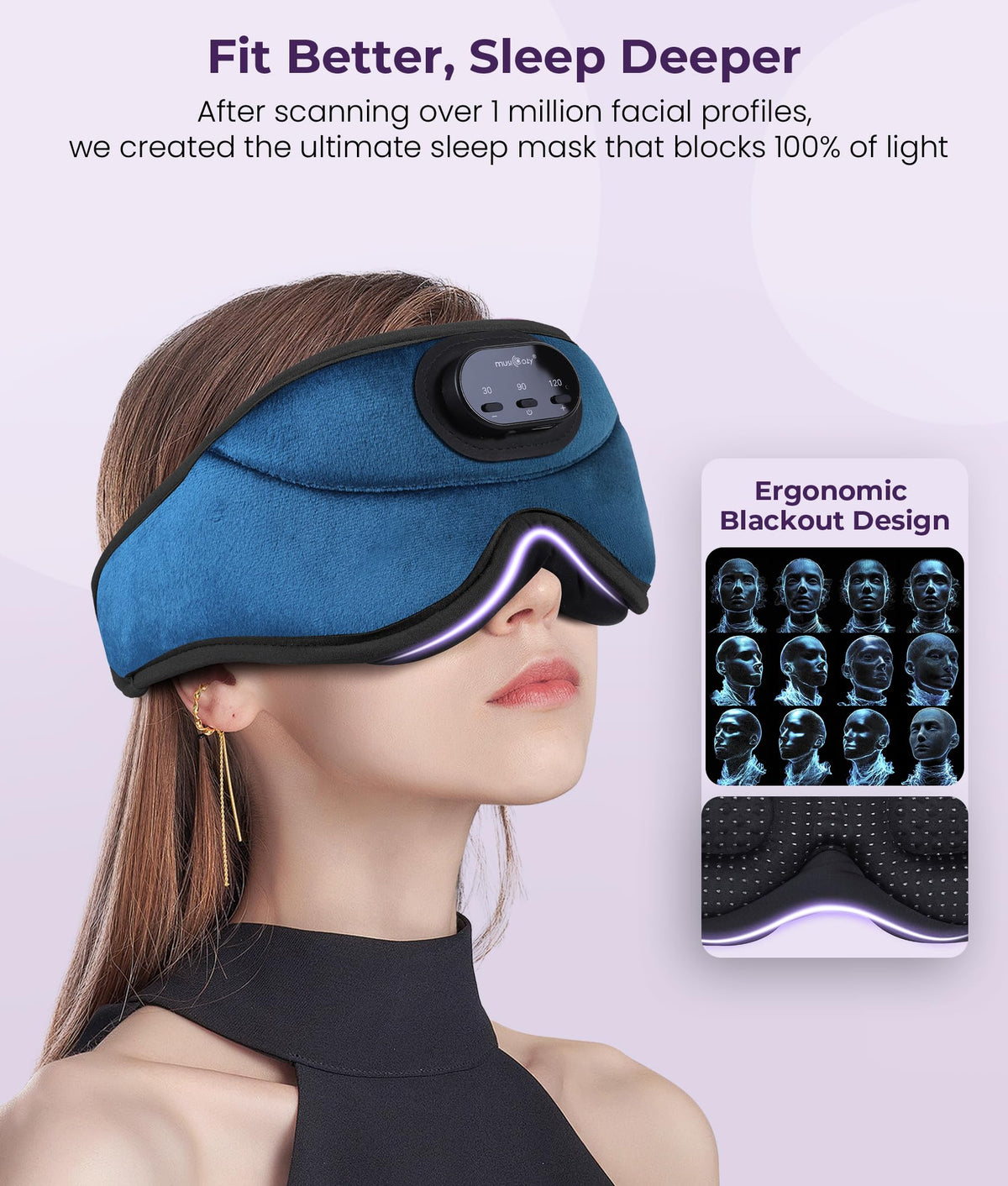 Sleep Headphones Bluetooth with 3D Eye Mask C492210