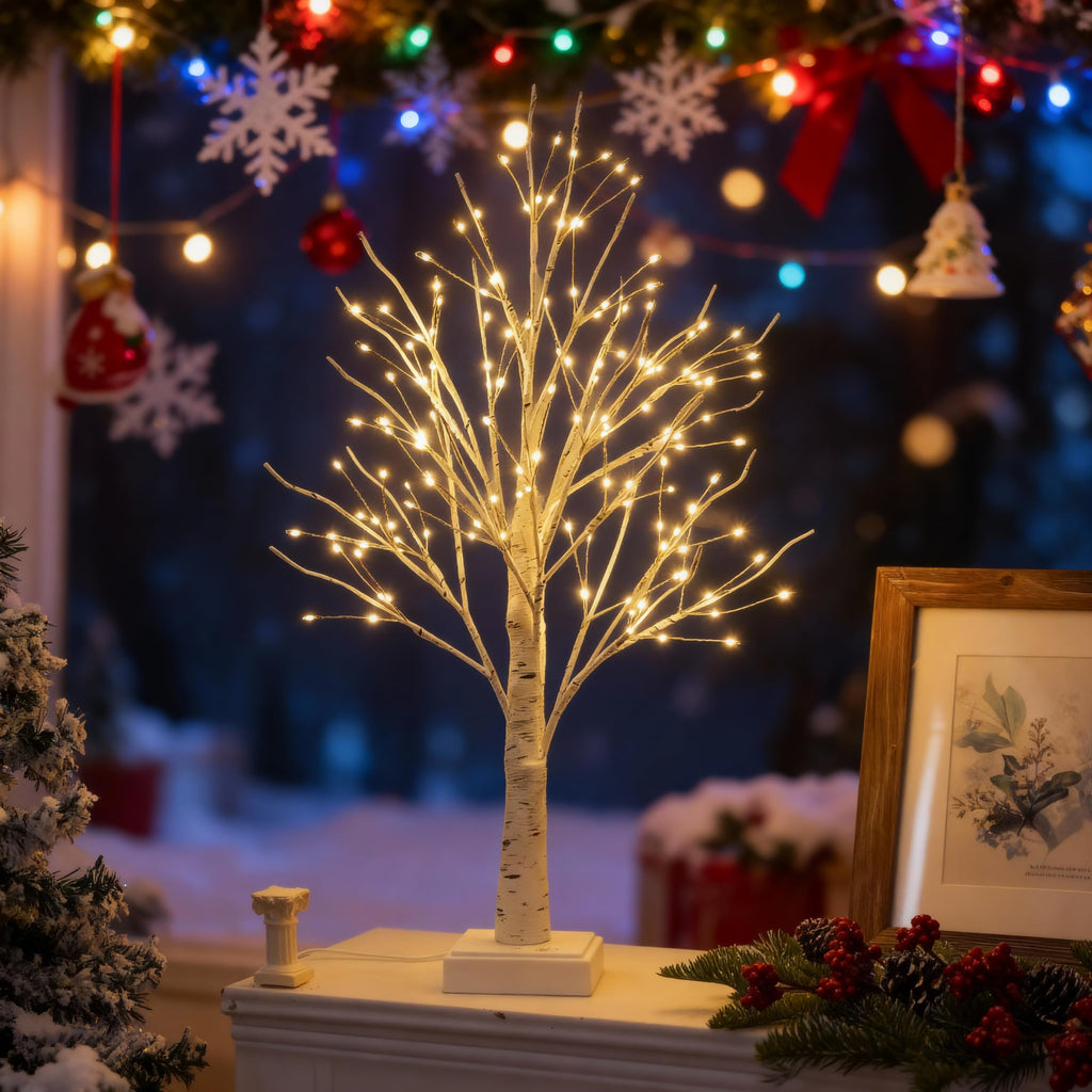 24" 2FT White Birch Tree with 144 LED Lights Z4162