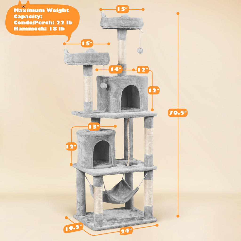 Tall Cat Tree with Condo Scratching Post R54250