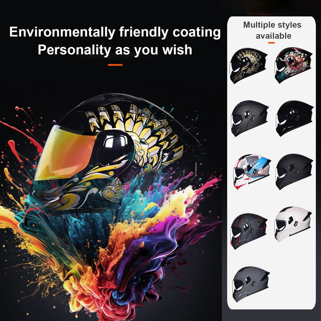 DOT Approved Full Face Flip up Anti-Fog Double Visor Motorcycle Helmet M684