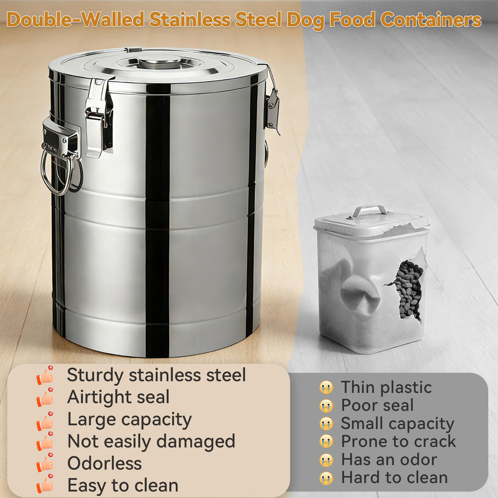 Stainless Steel Dog Food Storage Container with Scoop S54778