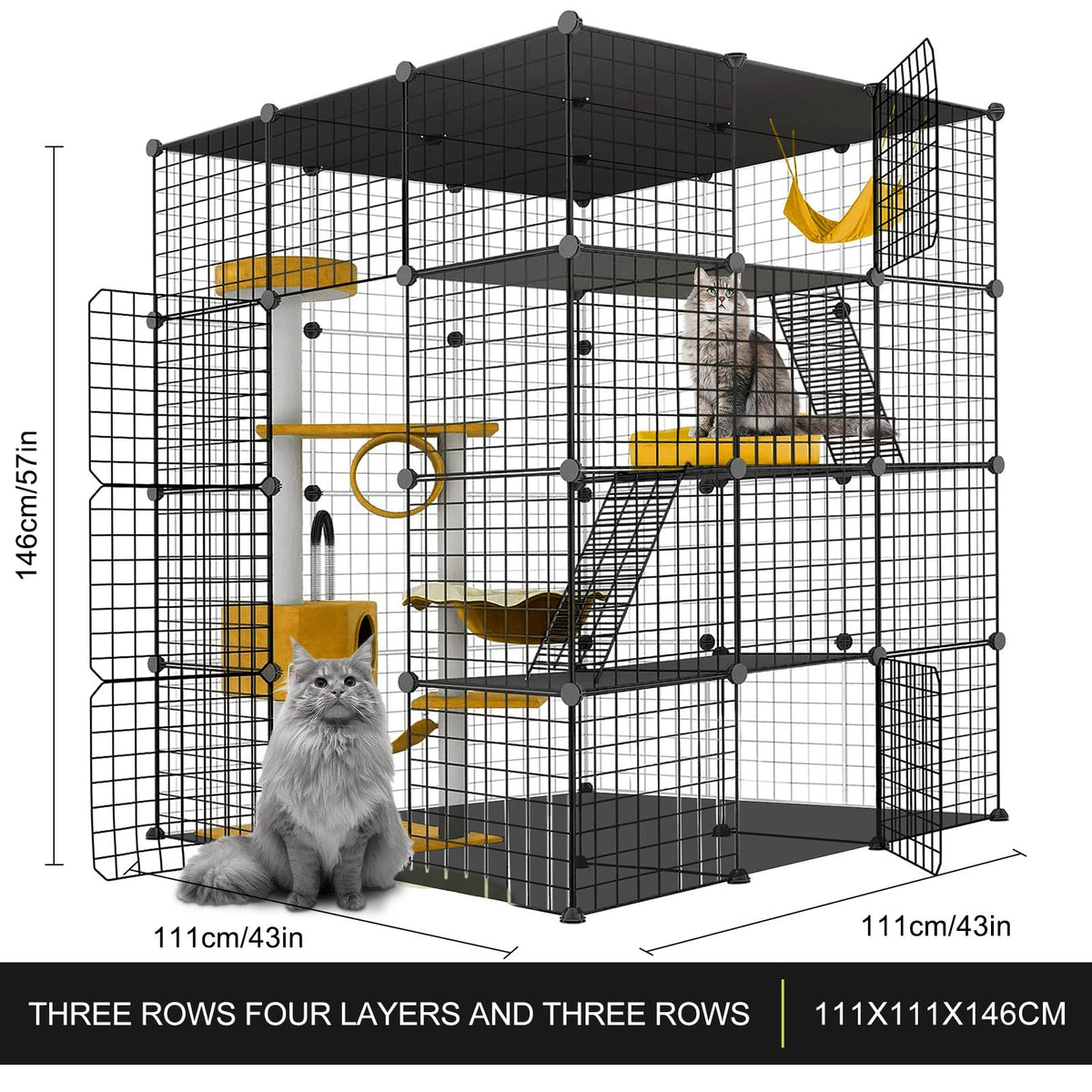 Large Cat Cage Detachable Metal Wire Playpen N162002