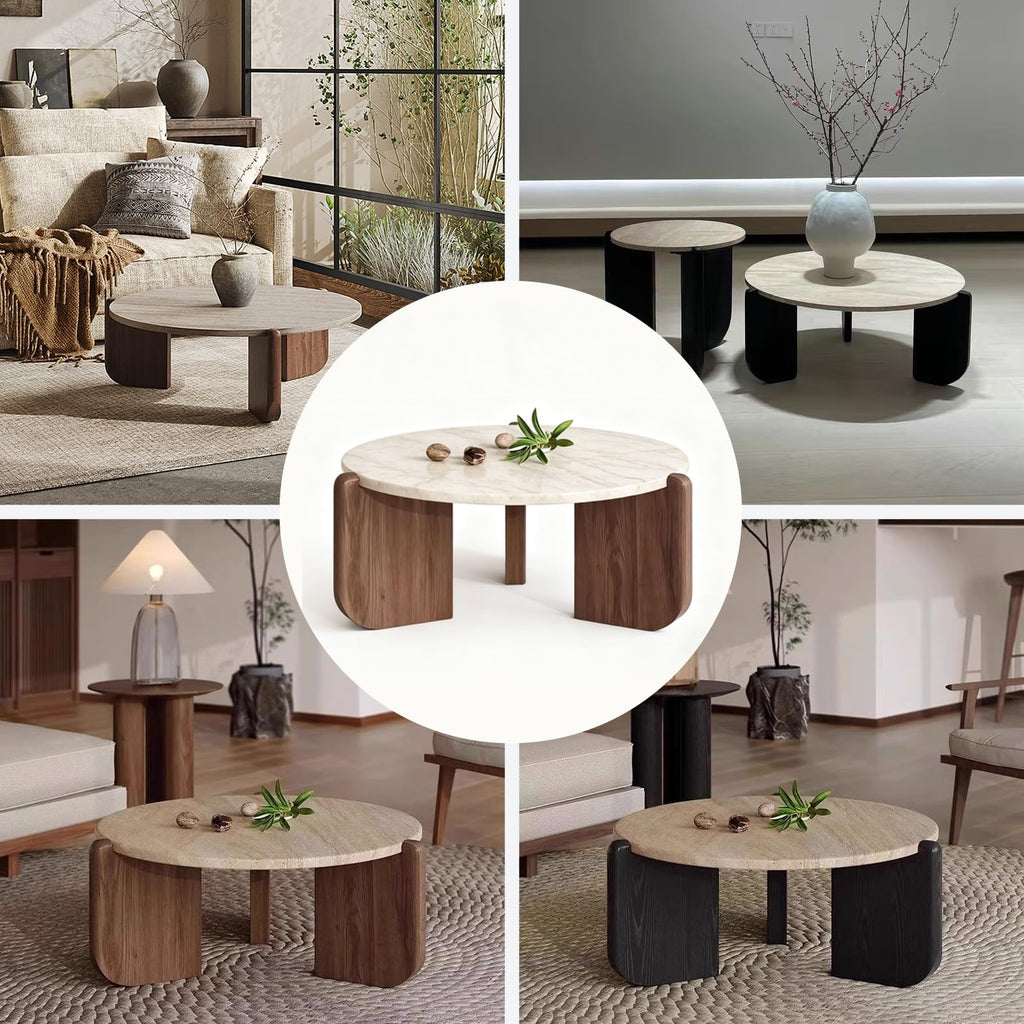 Solid Wood Stone Top Coffee Table X521123