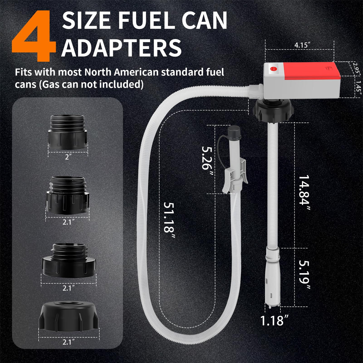 Portable Automatic Fuel Transfer Pump with Auto Stop Sensor and Hose C3894