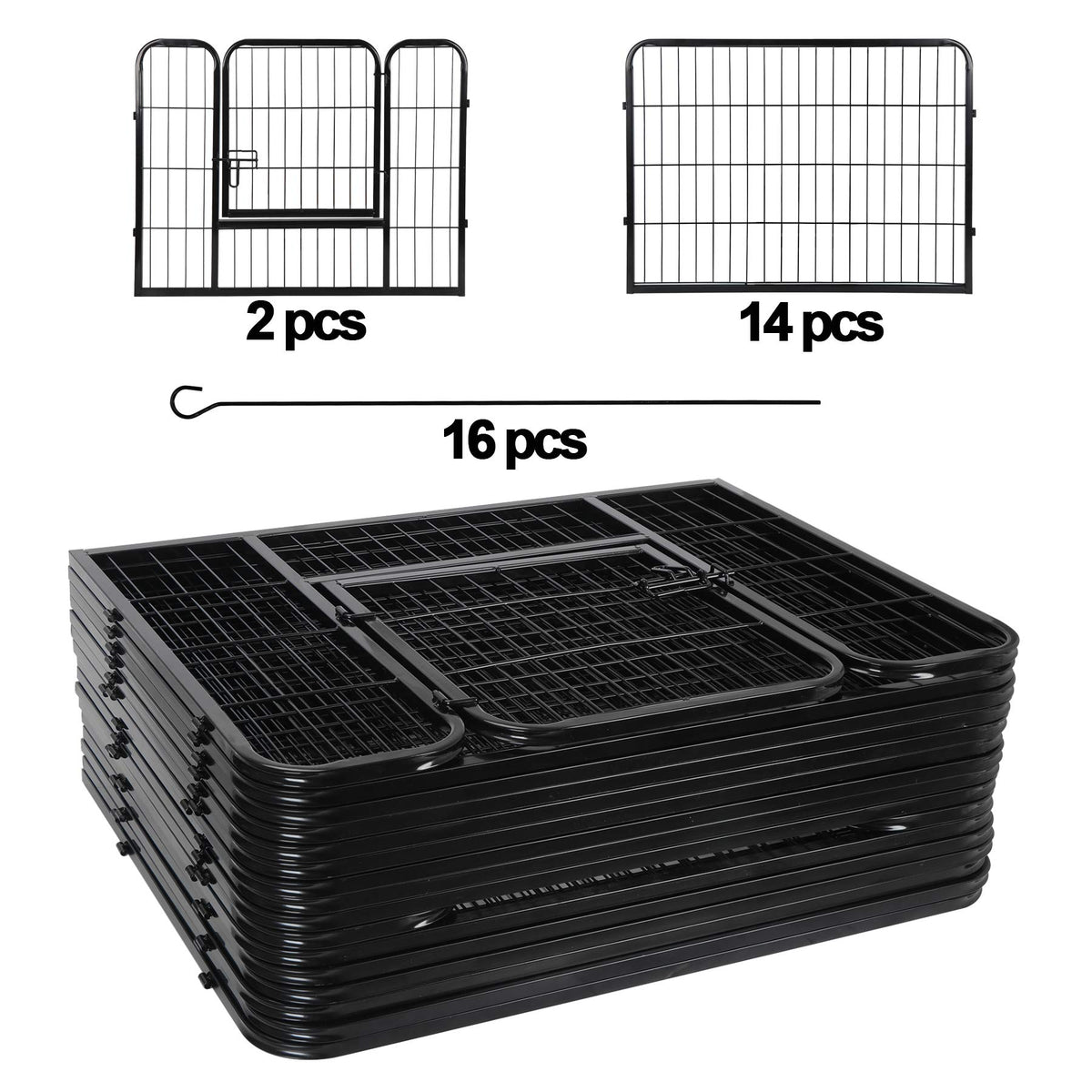 24 Inch 16 Panels Metal Dog Playpen M617