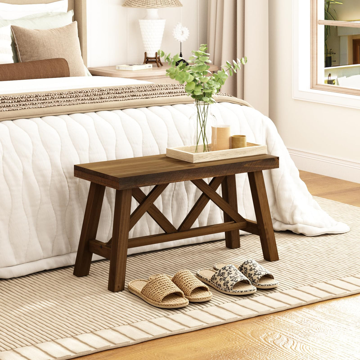 30" Solid Wood Bench W274