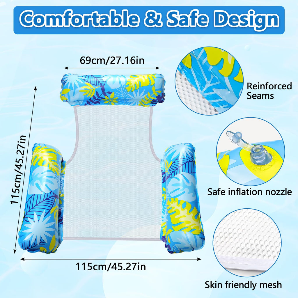 2 Pack Inflatable Pool Floats with Drink Holders and Air Pump K6262