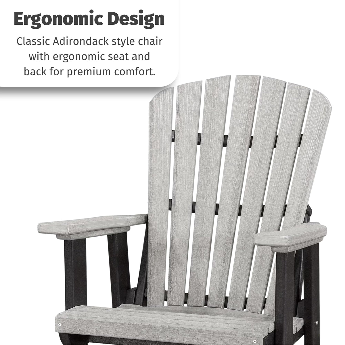 Tudor Brown Cedar Poly Adirondack Glider Outdoor Chair P835798