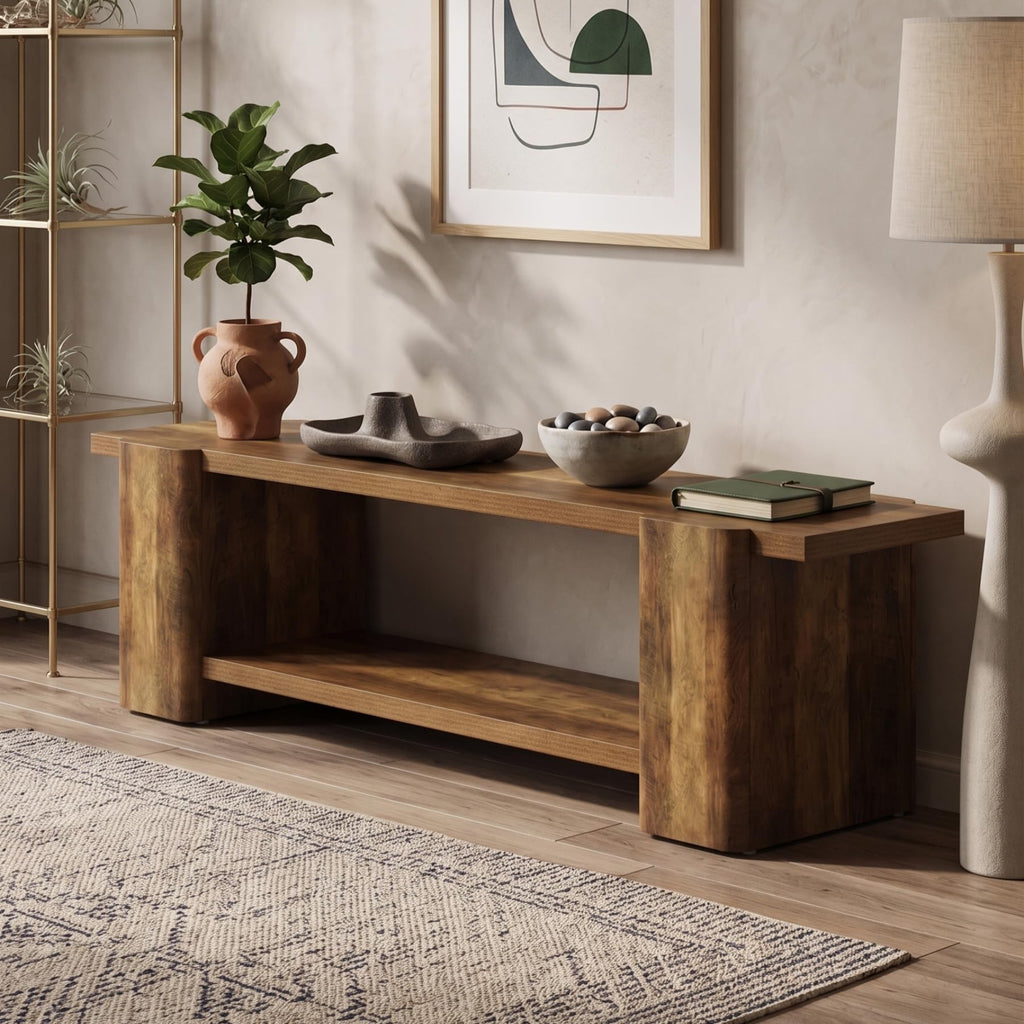 Brown Storage Bench T908