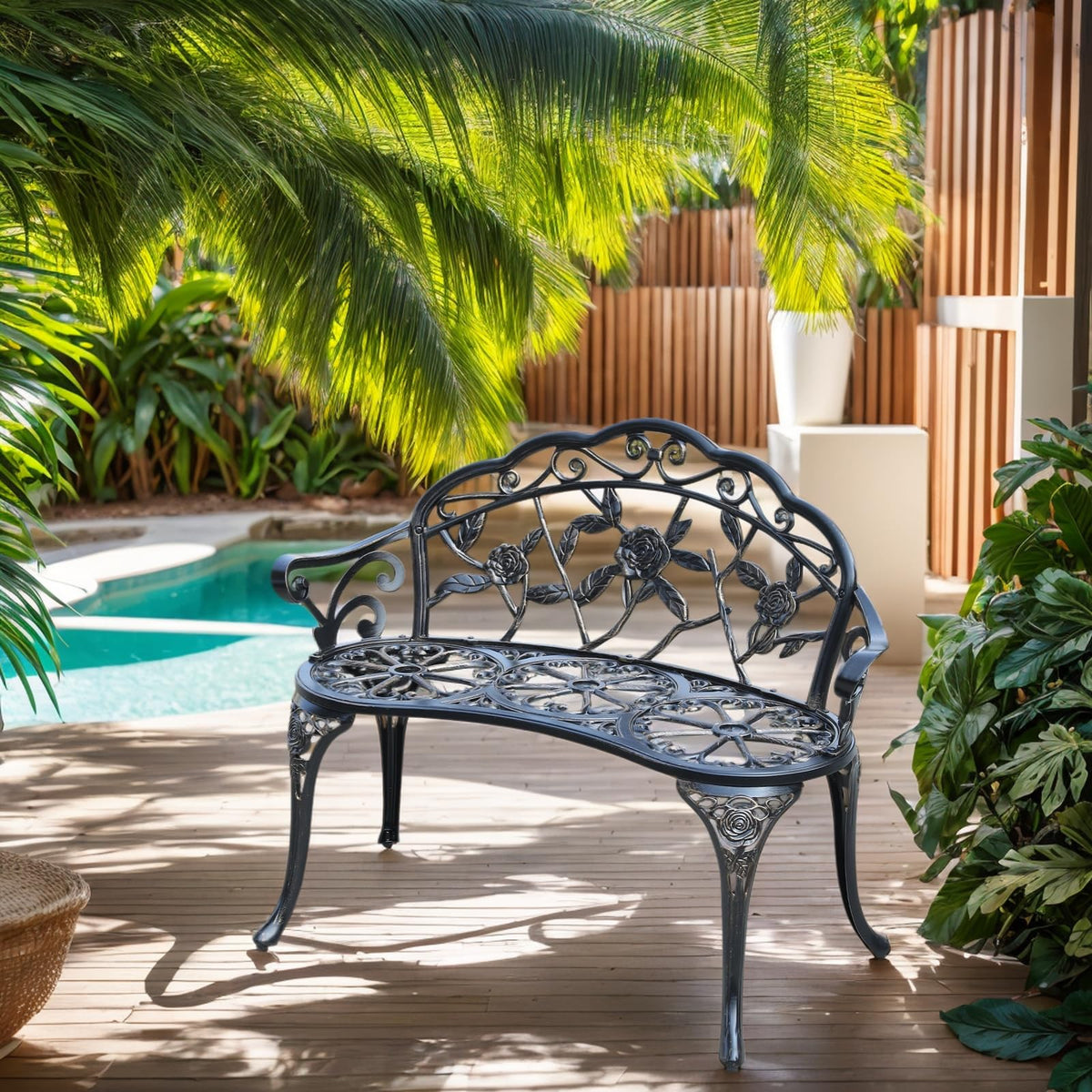 Cast Aluminium Outdoor Bench J97707