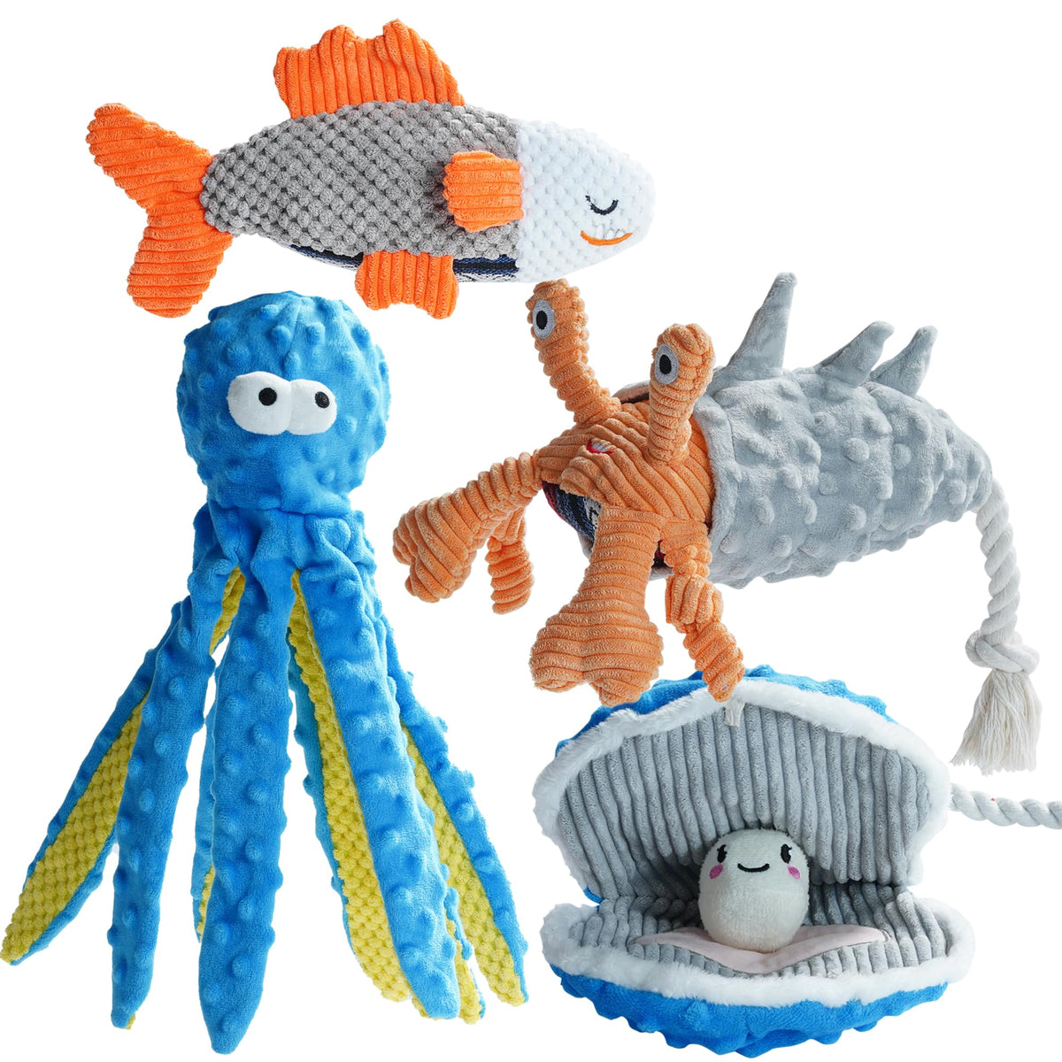 4 Packs Crinkle Squeaky Dog Toys H6262