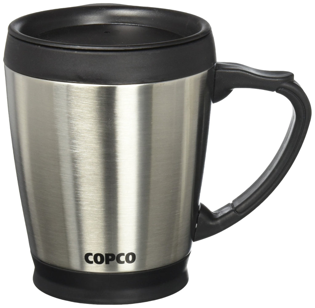 Double Wall Stainless Steel Coffee Mug with Lid 16 Oz Silver E541029