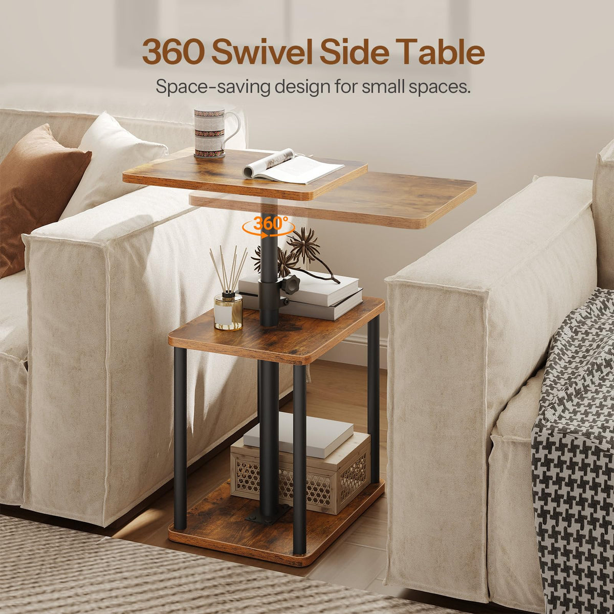 360° Rotating Height Adjustable End Table I396