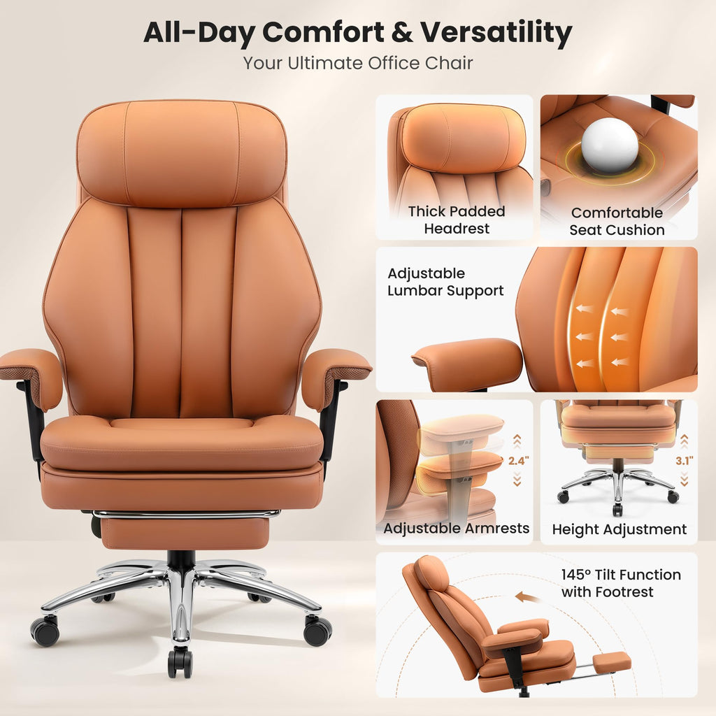 Big and Tall Office Chair with Inflatable Lumbar Support L26778