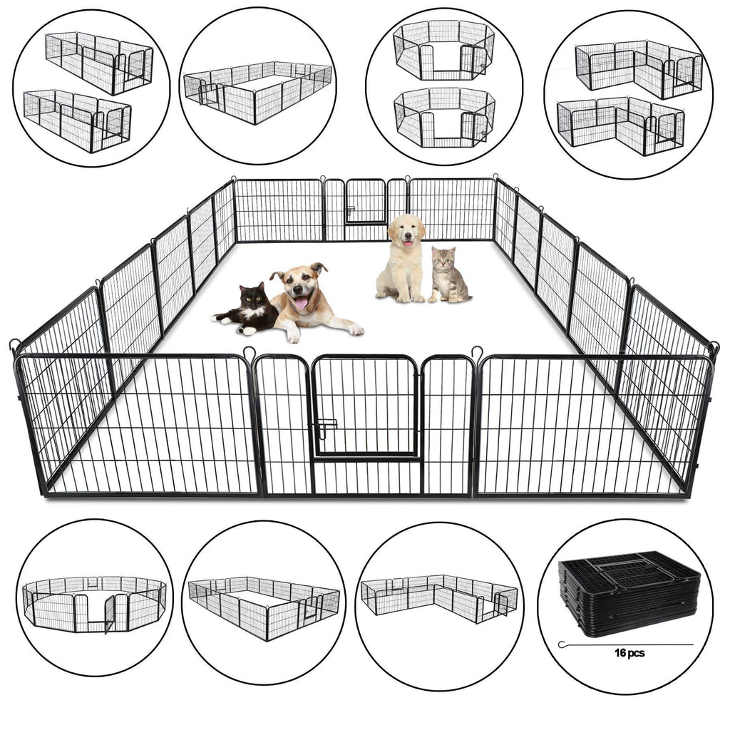 24 Inch 16 Panels Metal Dog Playpen M617