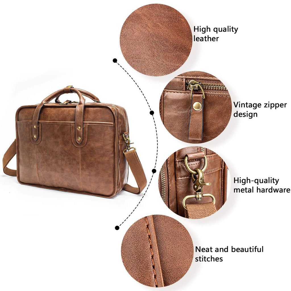 Leather 15.6 Inch Laptop Messenger Bag C446
