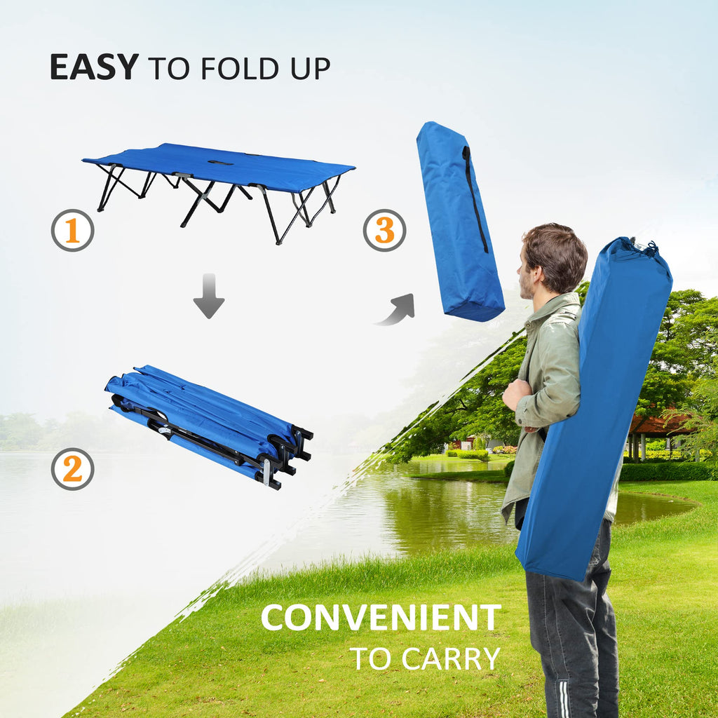 2 Person Folding Camping Cot with Carry Bag G601
