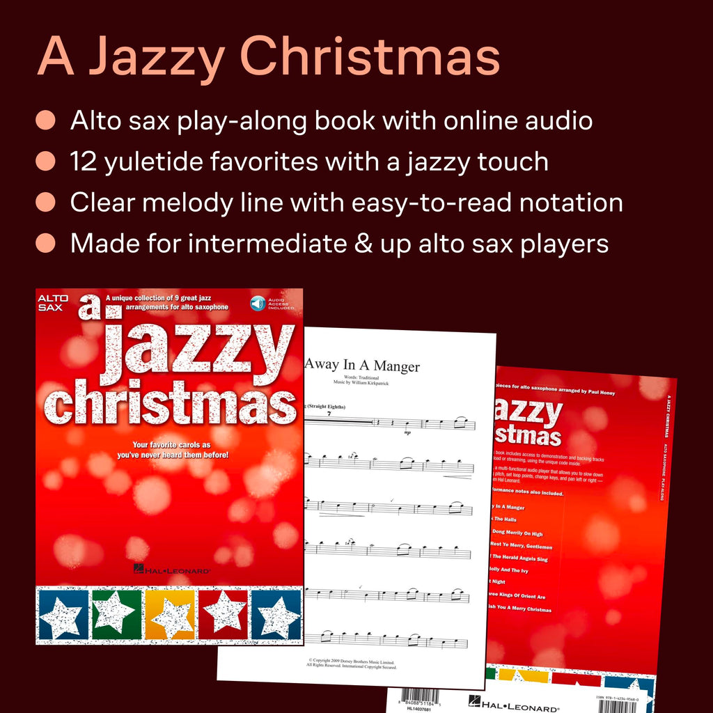 Alto Sax Christmas Jazz Sheet Music Book with Online Audio C490346
