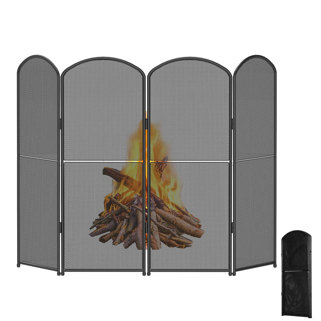 Foldable Wrought Iron Fireplace Screen B12815