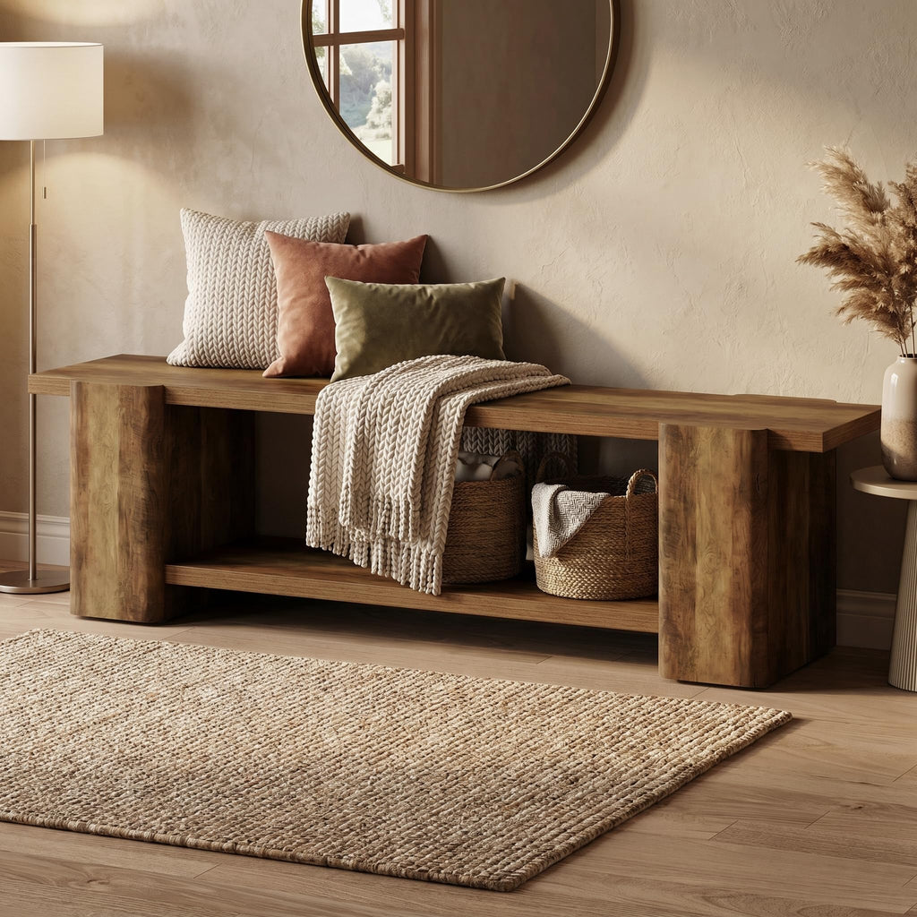 Brown Storage Bench T908