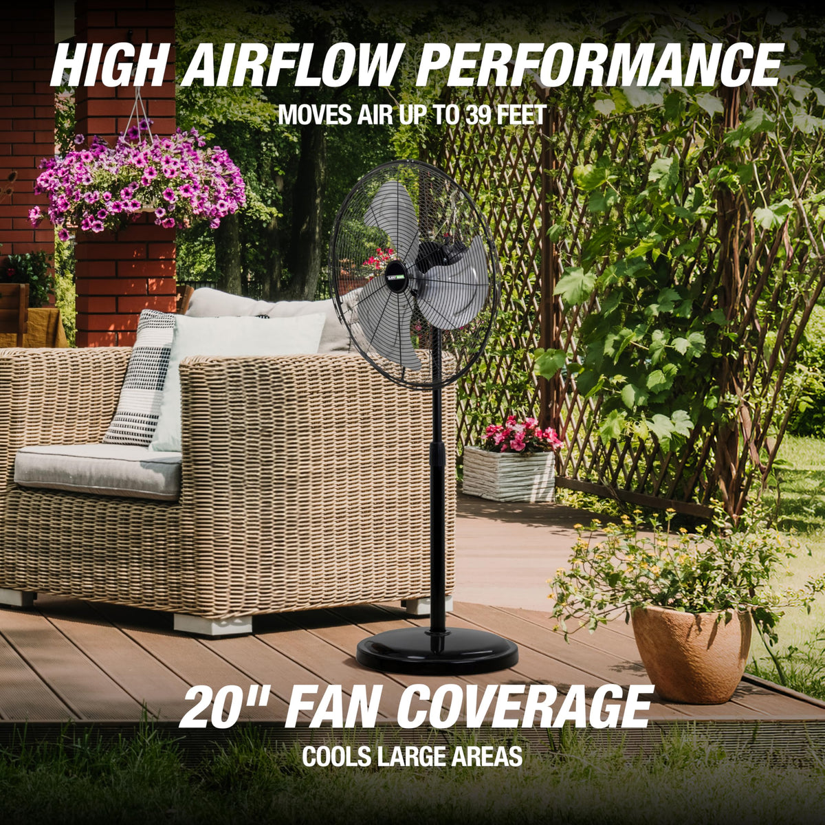 Adjustable 20 Inch Oscillating Pedestal Fan D404