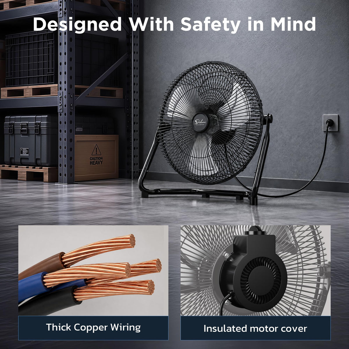 20" 3-Speed High Velocity Industrial Floor Fan, 2 Pack M163