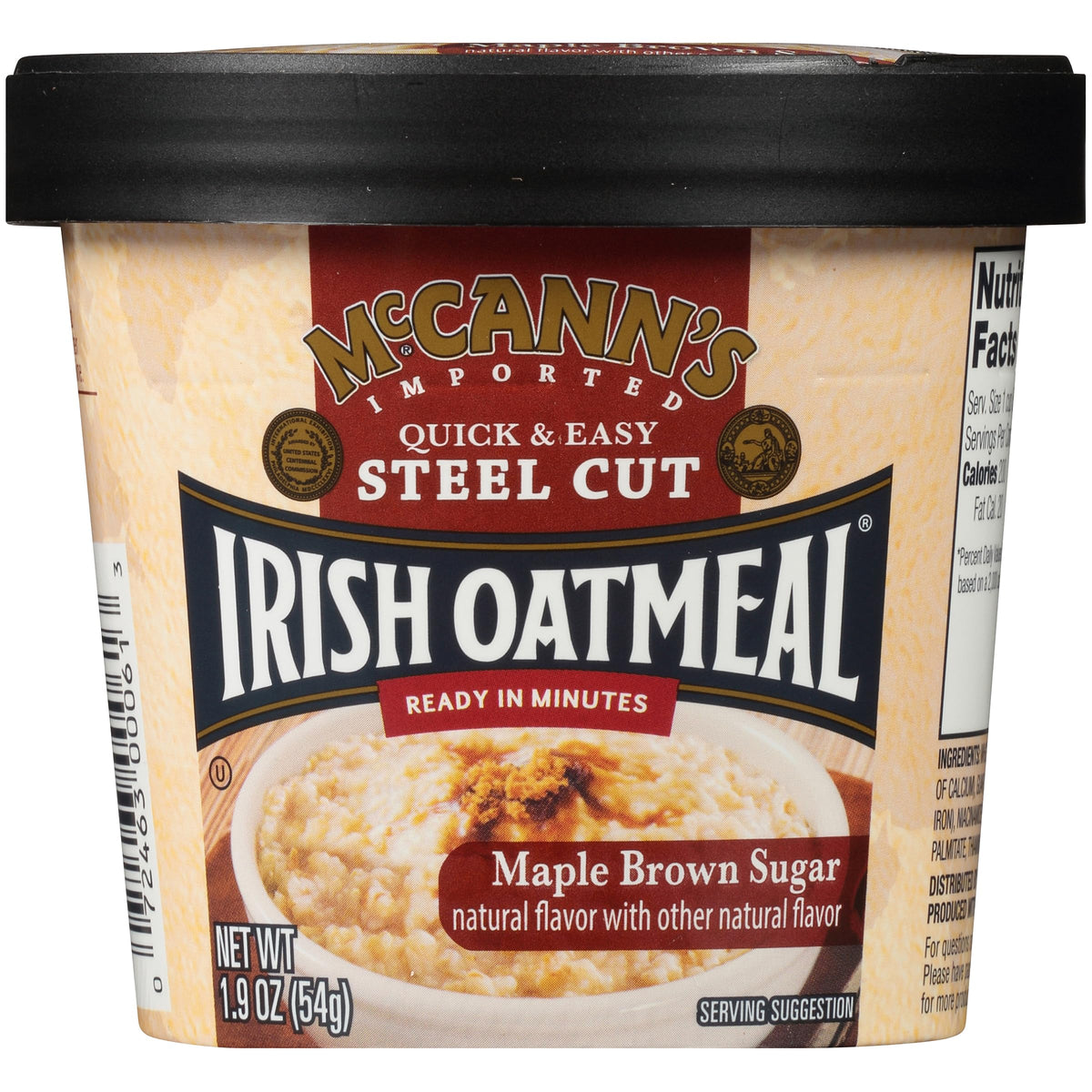Instant Oatmeal Cup Maple Brown Sugar 1.9 Ounce Pack of 12 V773