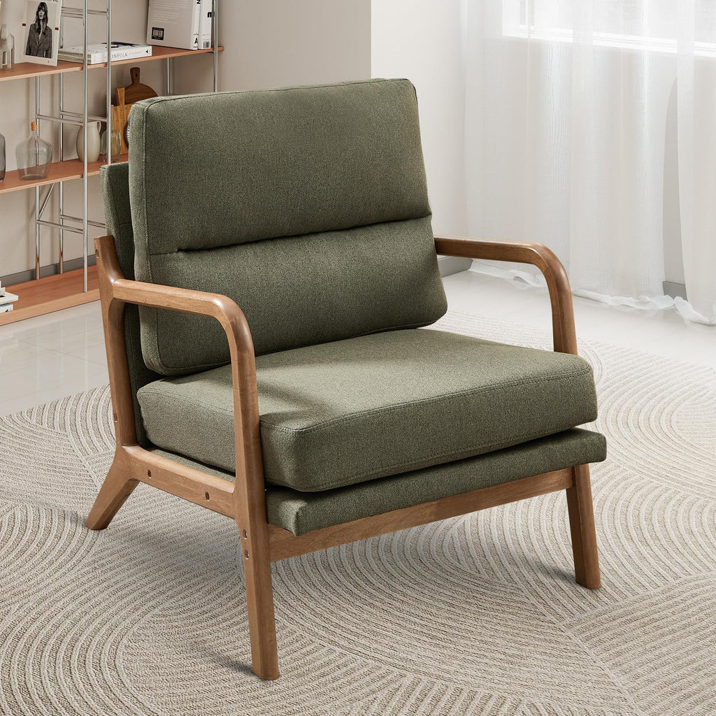 Mid Century Accent Chair Set of 2 Green I607601